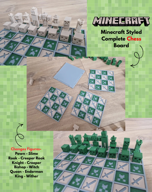 minecraft style chess board